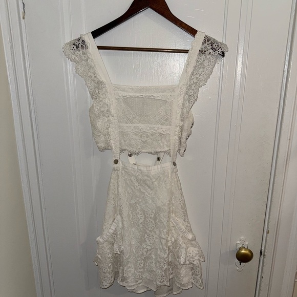 NWOT - For Love And Lemons Ivory Lace Mini Dress - Picture 2 of 9